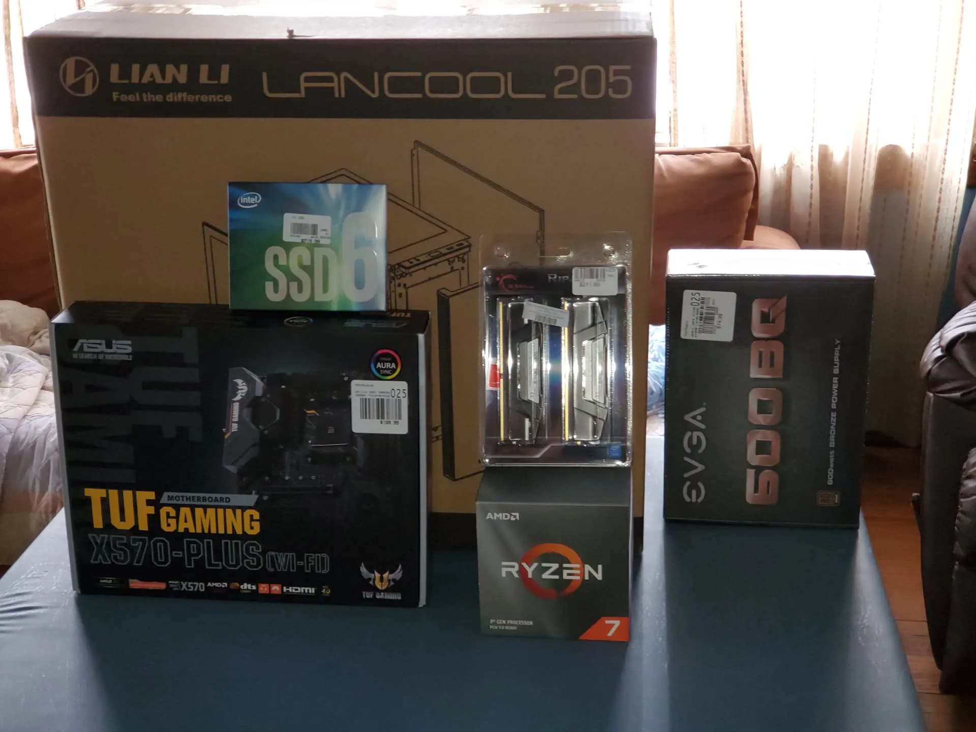 Custom build, parts picked. Ryzen 7, X570, and a case chosen to match the job